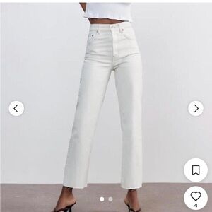 Zara White Denim Jeans